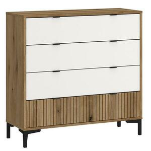 Komód Ricko RIKK03 4S fehér alpesi/tölgy coast evoke/túlnyomtatás kép