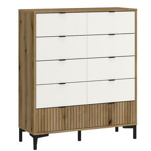 Komód Ricko RIKK01 10S fehér alpesi/tölgy coast evoke/túlnyomtatás kép