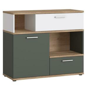 Komód Twenty TWEK01 1D2S tölgy honey castello/fehér alpesi/grafit szürke kép