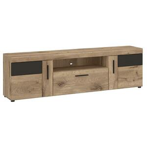 Komód RTV Grano GRNF02 2D1S tölgy viking/pvc tölgy viking/pvc szürke terület kép