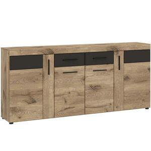 Komód Grano GRNK03 4D2S tölgy viking/pvc tölgy viking/pvc szürke terület kép