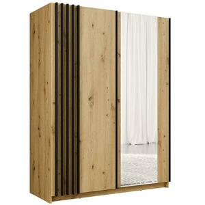 Szekrény Bayadero 10 III artisan/fekete lamellák kép