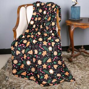 Takaró Christmas 130x170 cm fekete kép