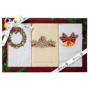 Konyhai törlőkendő készlet, 3 db 50x70 cm fehér/krémszínű kép