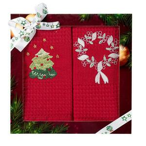 Konyhai törlőkendő készlet, 2 db 50x70 cm piros kép