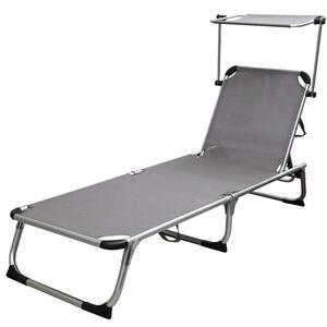 Kerti nyugágy napernyővel szürke kép