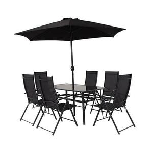 Norah Black kerti bútorkészlet esernyővel kép