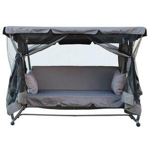 Kerti hinta szürke kihajtható szúnyoghálóval kép