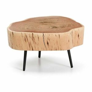 Natúr színű kerek dohányzóasztal akácfa asztallappal 49x47 cm Tanive – Kave Home kép