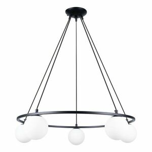 Fehér-fekete függőlámpa üveg búrával Umerta – Sollux kép