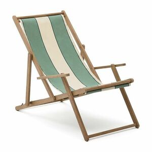 Zöld tömörfa kerti napozóágy Vilara – Kave Home kép