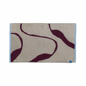 Borvörös-szürkésbézs bio pamut fürdőszobai kilépő zuhanyfülkéhez 50x80 cm Nova Arte – Mette Ditmer Denmark kép