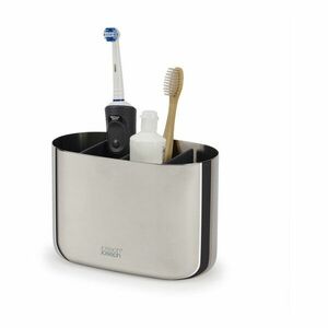 Fényes ezüstszínű rozsdamentes acél fogkefetartó állvány EasyStore Luxe – Joseph Joseph kép