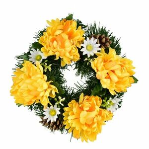 All Souls' Day wreath Yellow chrysanthemums, 20 cm kép