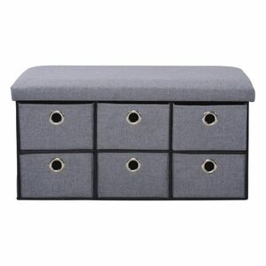 Kesper 15950 Kárpitozott komód 6 rekesszel, világosszürke, 76 x 38 x 38 cm kép