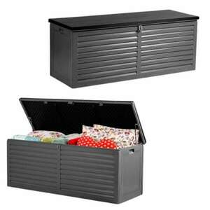 Plonos Kerti tároló láda, 390l, 200kg, 143x57x53, 5cm - Fekete, Szürke kép