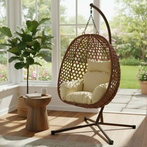 Pepita California Függőfotel párnákkal - barna-bézs kép