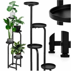 4-szintes fém polc, masszív szerkezet, ipari stílusú, 22x22x115 c... kép