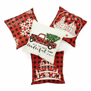 Ca1460 Karácsonyi párnahuzat 4 db-os készlet. kép