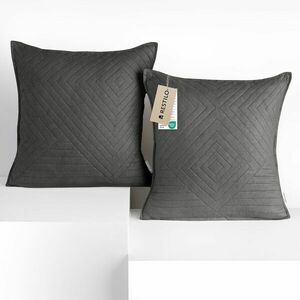 RESTILO díszpárnahuzat SOFTA szín acél dombornyomott anyag mikros... kép