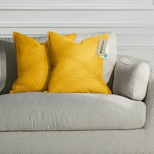 RESTILO díszpárnahuzat SOFTA szín mustársárga dombornyomott stílu... kép