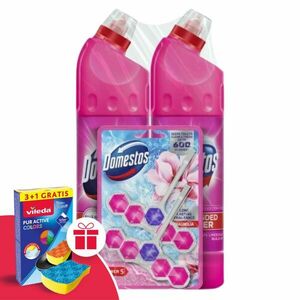 Domestos Fertőtlenítő Pink Fresh 2x750ml + Domestos Power5 WC-fri... kép