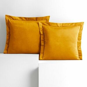 Díszpárnahuzat VELVET mustársárga glamour bársony 45x45 ameliahome kép
