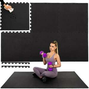 Springos Edzőszőnyeg 60x 60x1, 2cm 6db - Fekete kép