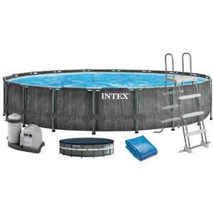 Intex Prism Frame Greywood Medence szett, 549x122cm vízforgató, l... kép