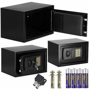 Springos számzáras elektronikus Széf 20x20x31cm - Fekete kép