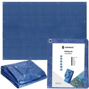 Springos vízálló Takaróponyva 4x8m 60g/m², UV védelemmel ellátott - Kék kép