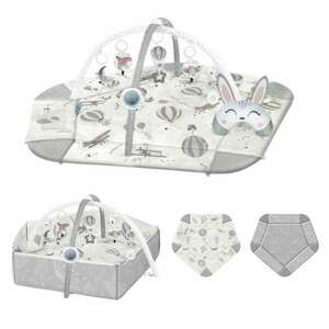 Nukido XXL interaktív Játszószőnyeg játékokkal és párnával - Szürke kép