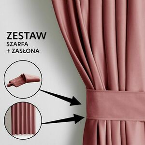 Sötétítő függöny VELVET rózsa szalag bársony 140x270 AmeliaHome kép