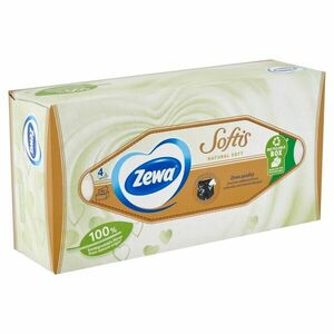 Zewa Softis Natural Soft illatmentes 4 rétegű dobozos Papír zsebk... kép