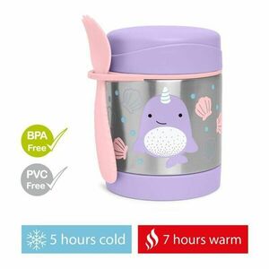 SKIP HOP Zoo Ételtermosz kanál/villával Narvál 325 ml, 3év+ kép