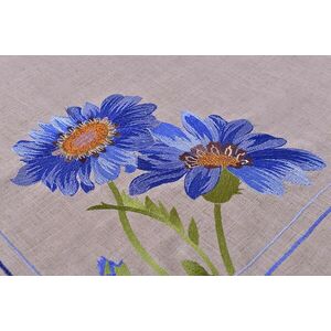 Asztalterítő OLD COLLECTIONS kék hímzett motívum virágos 150x220... kép