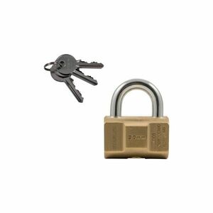 STANLEY S742-045 hengeres tömör sárgaréz lakat, 30 mm, 3 kulcsos kép