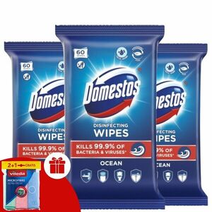Domestos higiénikus Törlőkendő Ocean 3x60db + Ajándék Vileda Törlőkendő kép
