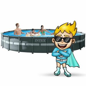 Keretes kerti medence 732 x 132 cm 20 az 1-ben INTEX 26340 + robo... kép
