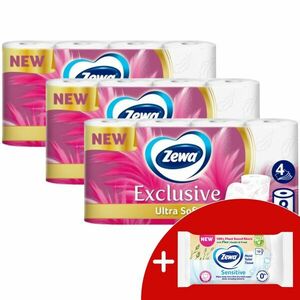 Zewa Exclusive Ultra Soft 4 rétegű Toalettpapír 3x8 tekercs + Ajá... kép