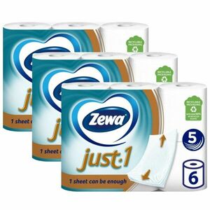 Zewa Just1 5 rétegű Toalettpapír 3x6 tekercs kép
