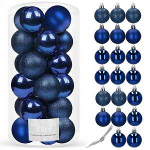 Springos Karácsonyfadísz - 20 db Kék Gömb - 4 cm kép