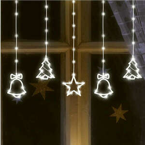 Micro LED-es, figurás fényfüggöny, 10 figura, hidegfehér LED kép