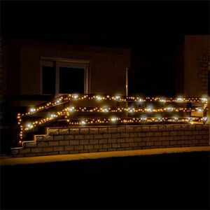LED-es sziporkázó fényfüzér, meleg-/hidegfehér, 200 LED, kültéri kép