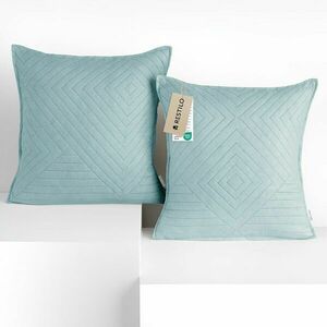 RESTILO díszpárnahuzat SOFTA szín kék dombornyomott stílus glamou... kép