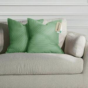 RESTILO díszpárnahuzat SOFTA szín zöld dombornyomott stílus glamo... kép