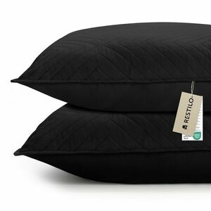 RESTILO díszpárnahuzat SOFTA szín fekete dombornyomott anyag mikr... kép