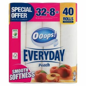 Ooops! Everyday Peach 3 rétegű Toalettpapír 2x40 tekercs kép