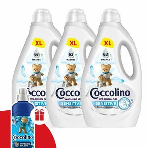 Coccolino Sensitive folyékony Mosógél 3x2, 52L - 189 mosás + Ajánd... kép