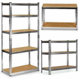 Fém tárolóállvány 183 x 90 x 40 cm humberg hr-853 ezüst kép